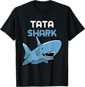 Tata Shark Funny Family T-Shirt - T-Shirt | Black
