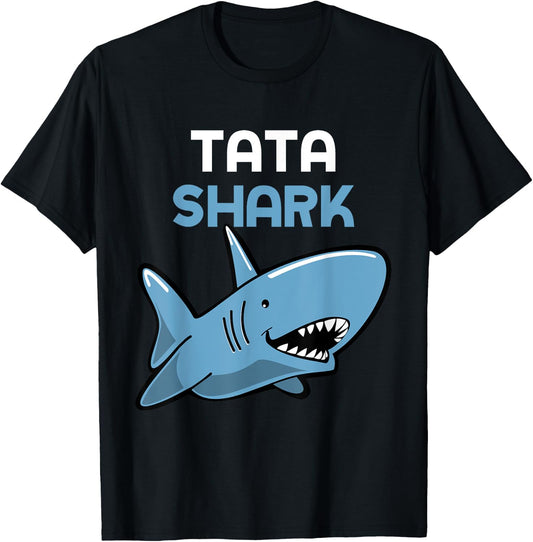 Tata Shark Funny Family T-Shirt - T-Shirt | Black