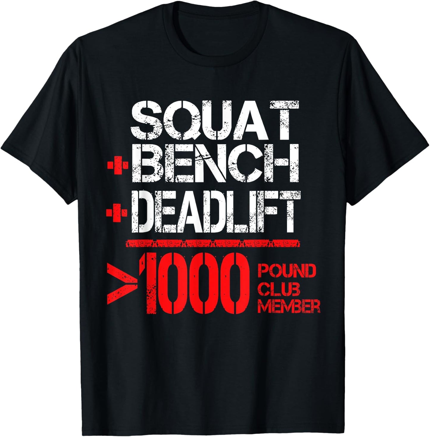 1000 Pound Club Member Powerlifting T-Shirt - T-Shirt | Black