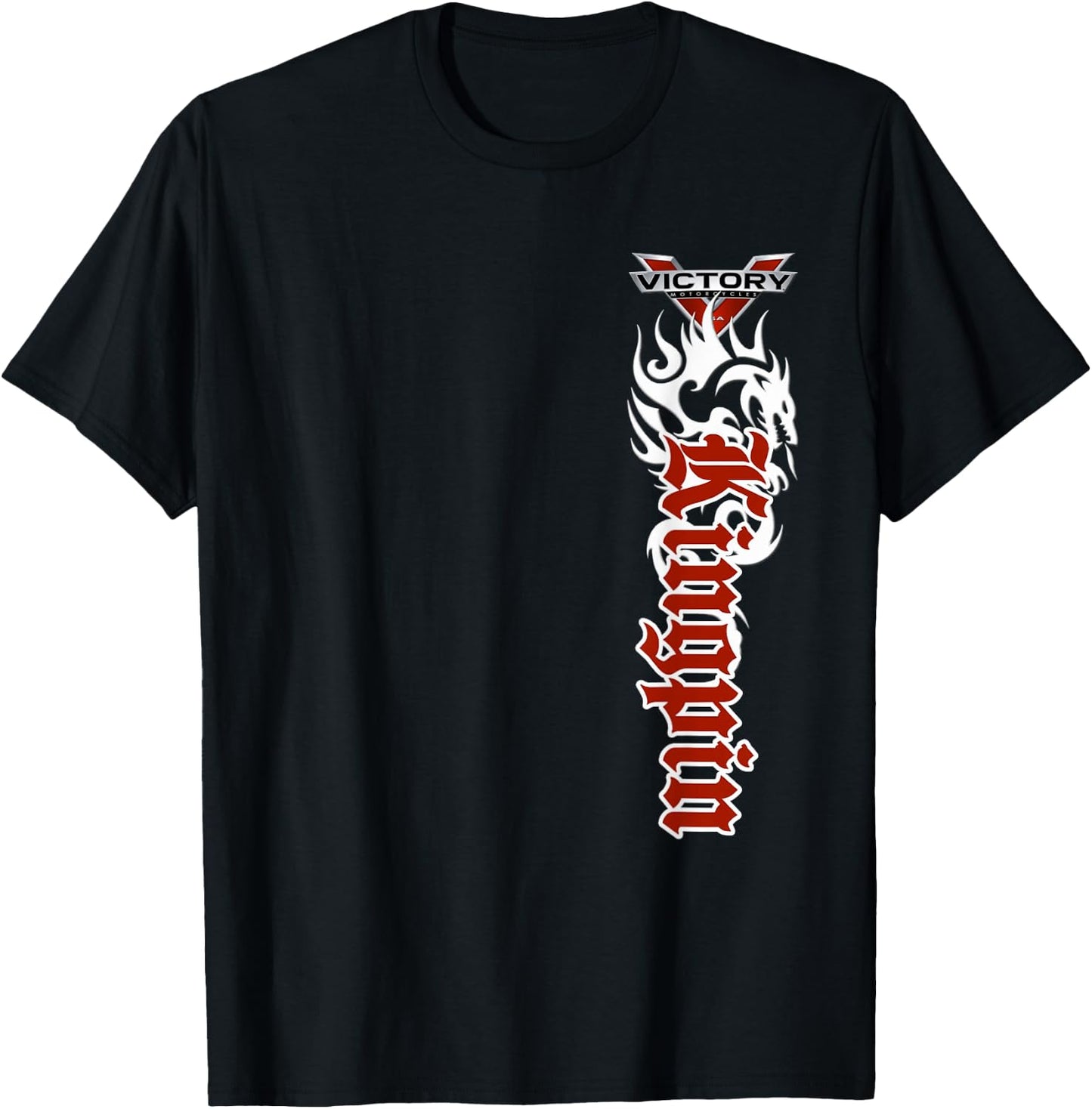 Drooling Bully Kustoms Kingpin Tribal Motorcycle - Men's Black Small Classic Fit Short Sleeve Cotton Polyester T-Shirt - T-Shirt | Black