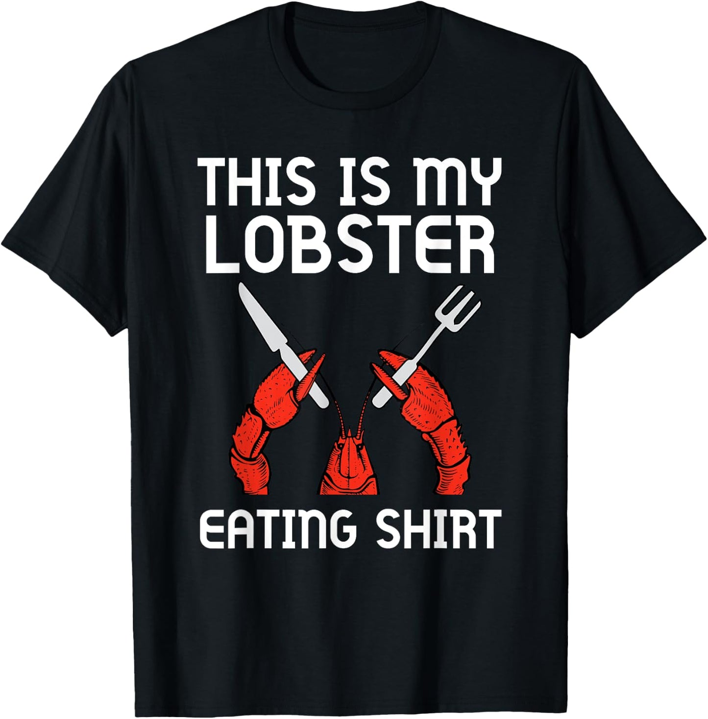This Is My Lobster Eating Shirt Funny Seafood Boil Eat Retro T-Shirt - T-Shirt | Black