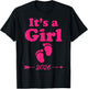Team Girl It's A Girl Baby Announcement Gender Reveal 2026 T-Shirt - T-Shirt | Black