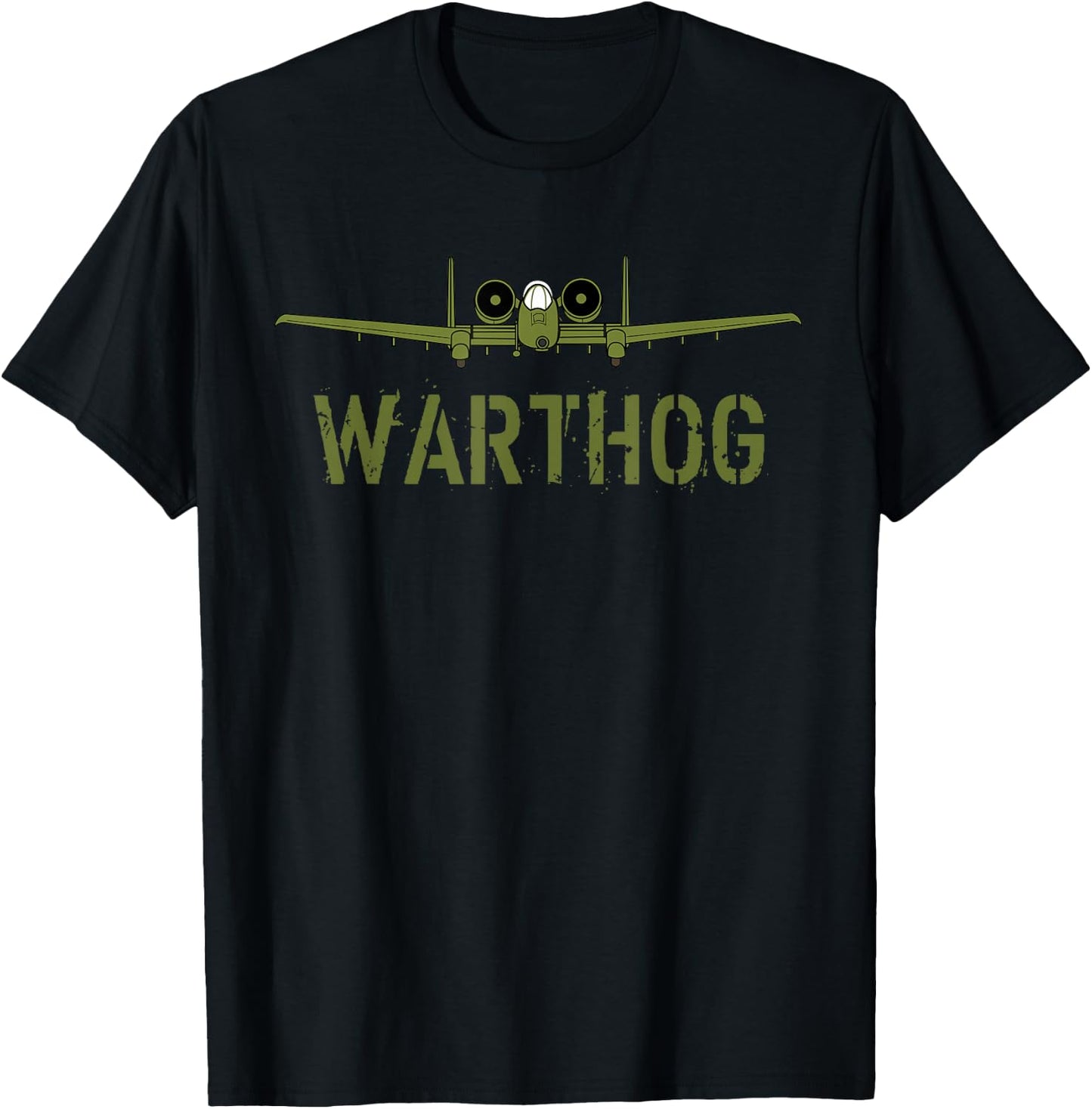 Olive Green A-10 Warthog Art-USA Military Jets T-Shirt - T-Shirt | Black