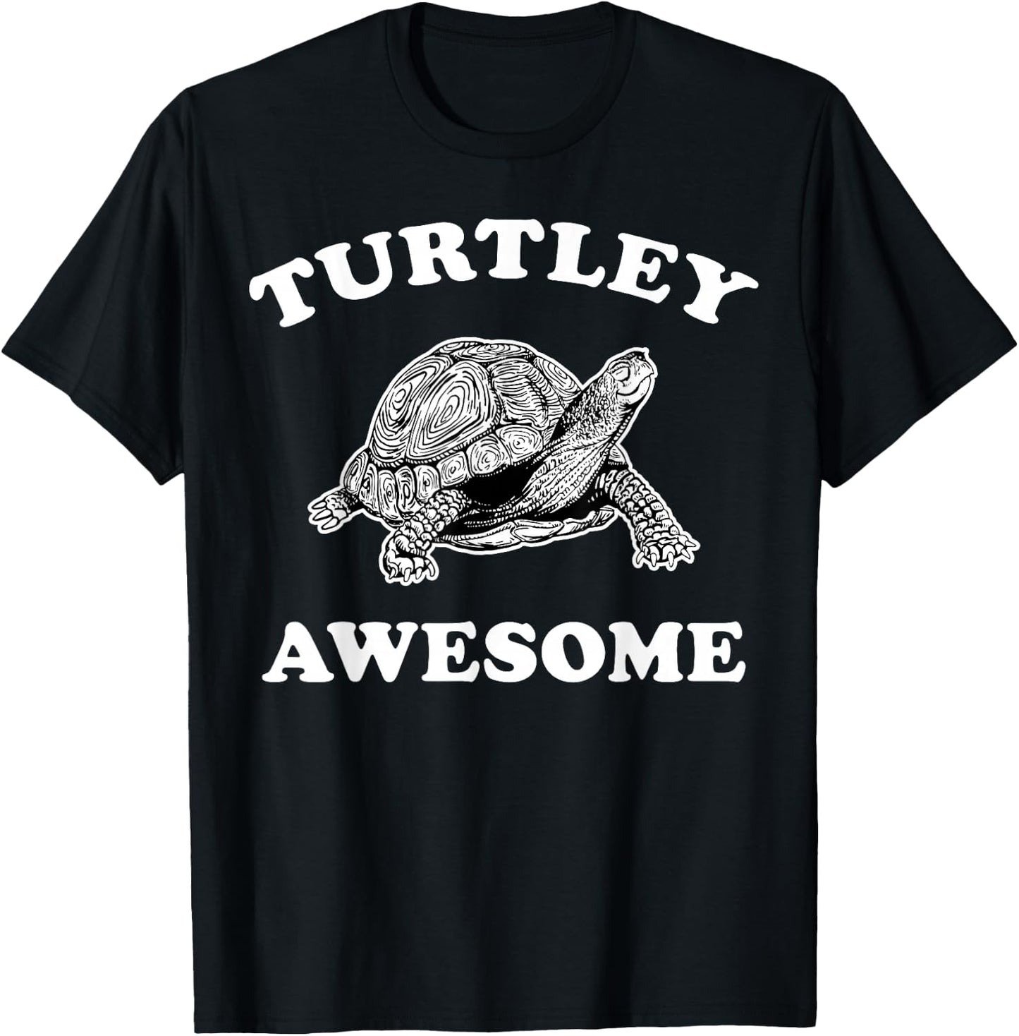 Cute Turtley Awesome Totally Awesome Smiling Turtle Pun Top T-Shirt - T-Shirt | Black