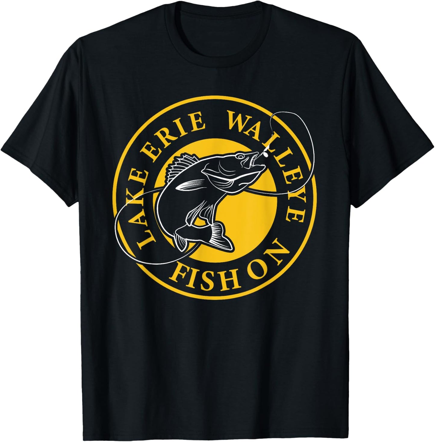 Lake Erie Walleye Fish On T-Shirt - T-Shirt | Black