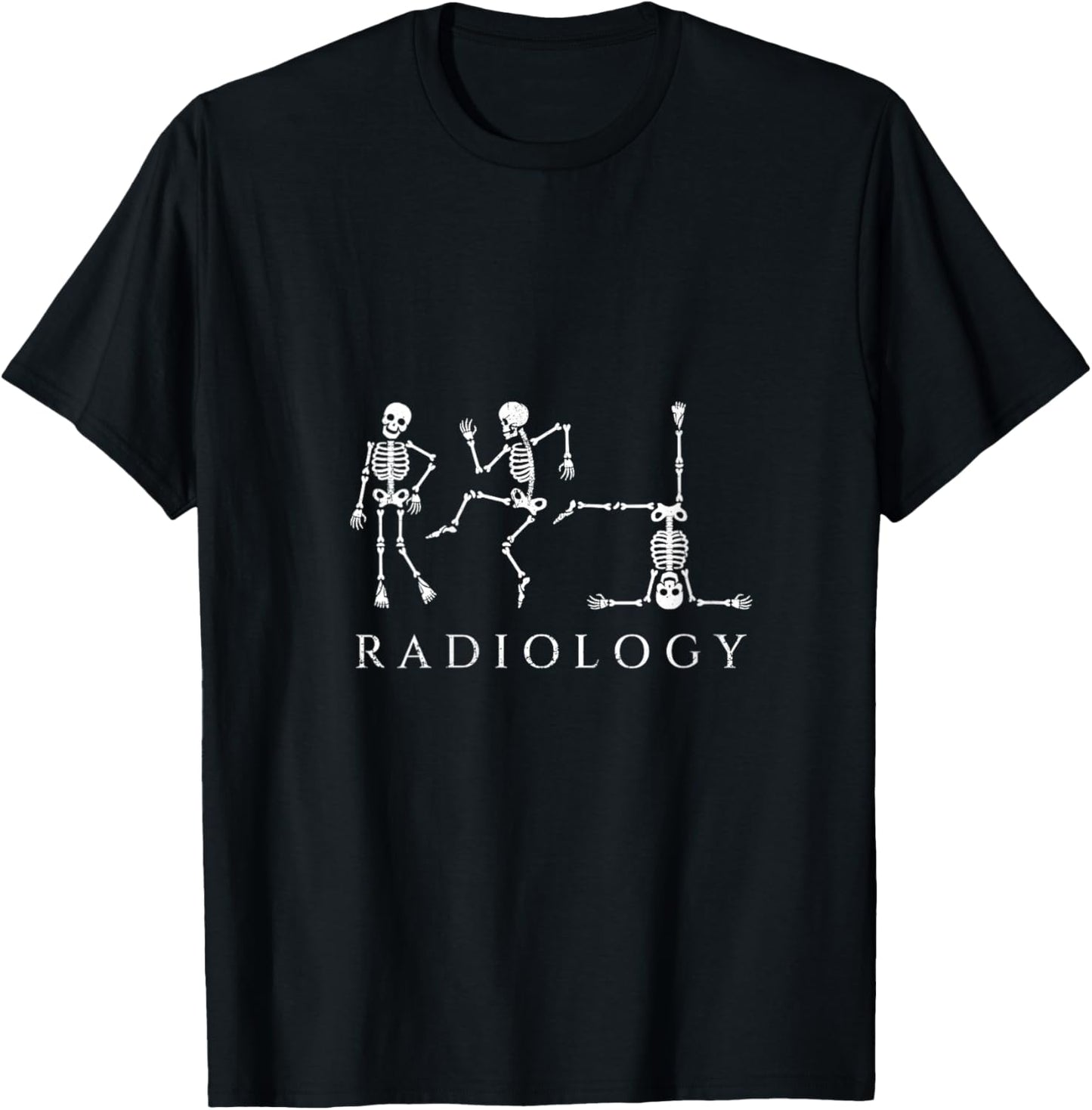 Women's Funny Radiology Skeleton Dancing Xray Technician Humor V-Neck T-Shirt - T-Shirt | Black