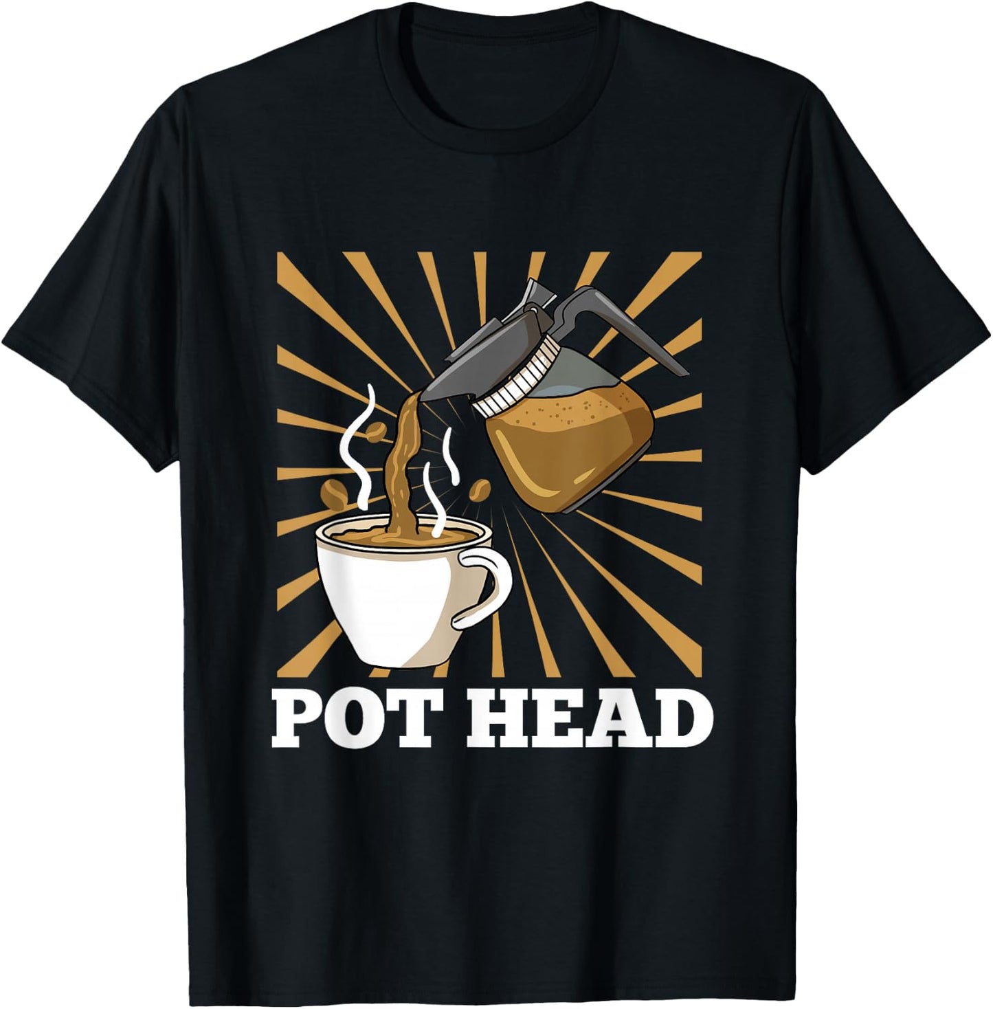 Pot Head for Coffee Lover Gift T-Shirt - T-Shirt | Black