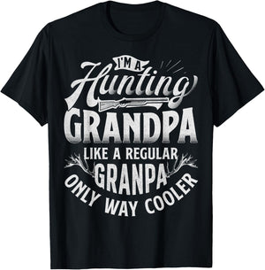 I'm a Hunting Grandpa T shirt Vintage Deer Grandfather Dad T-Shirt - T-Shirt | Black
