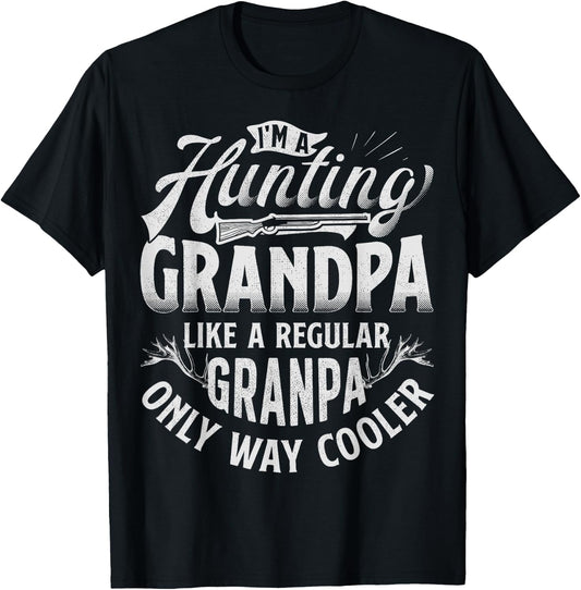 I'm a Hunting Grandpa T shirt Vintage Deer Grandfather Dad T-Shirt - T-Shirt | Black
