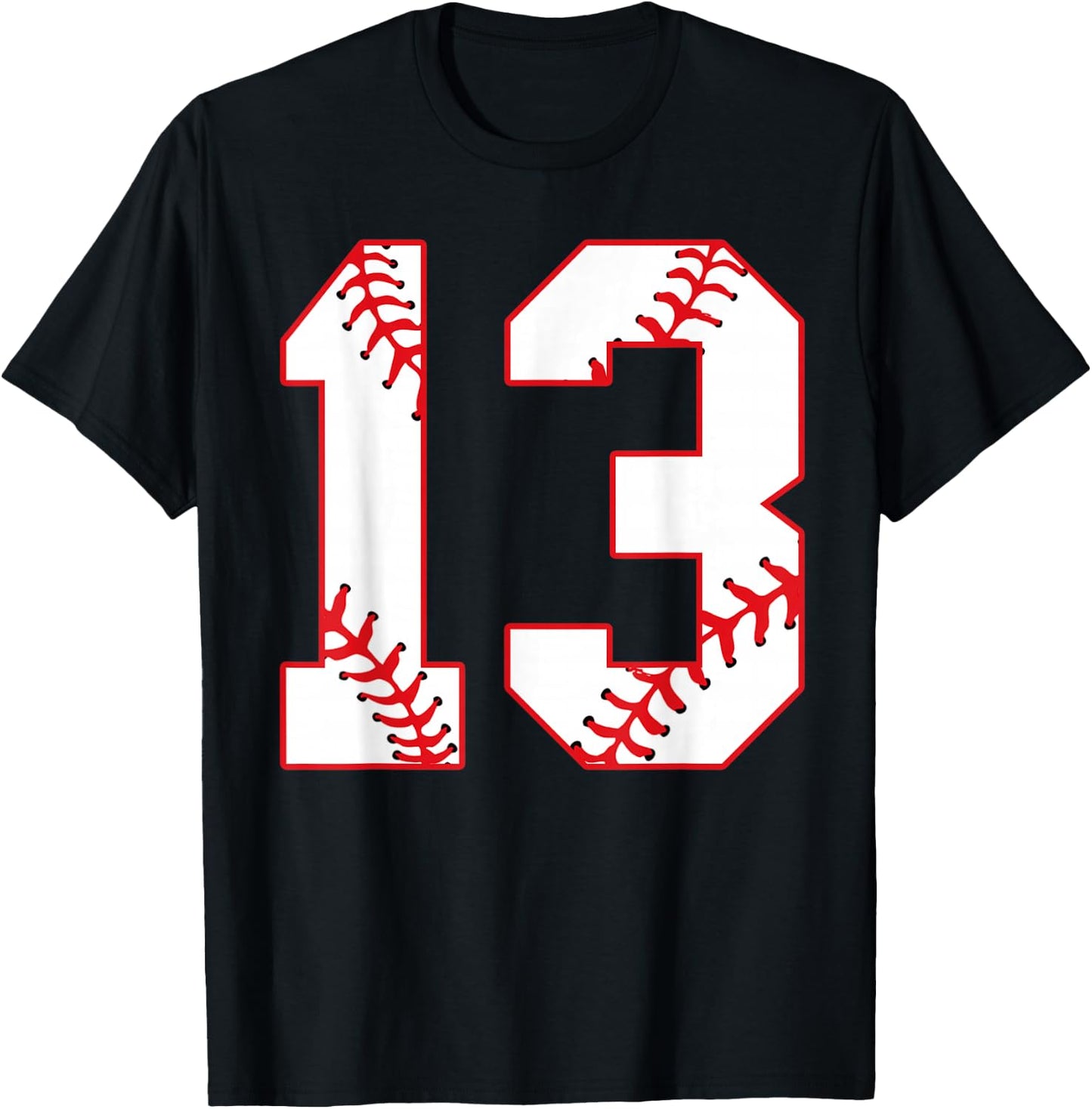 13th Birthday Baseball 13 Years Old Party T-Shirt - T-Shirt | Black
