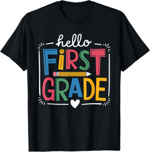 Hello First Grade Teacher T-Shirt - T-Shirt | Black