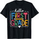 Hello First Grade Teacher T-Shirt - T-Shirt | Black