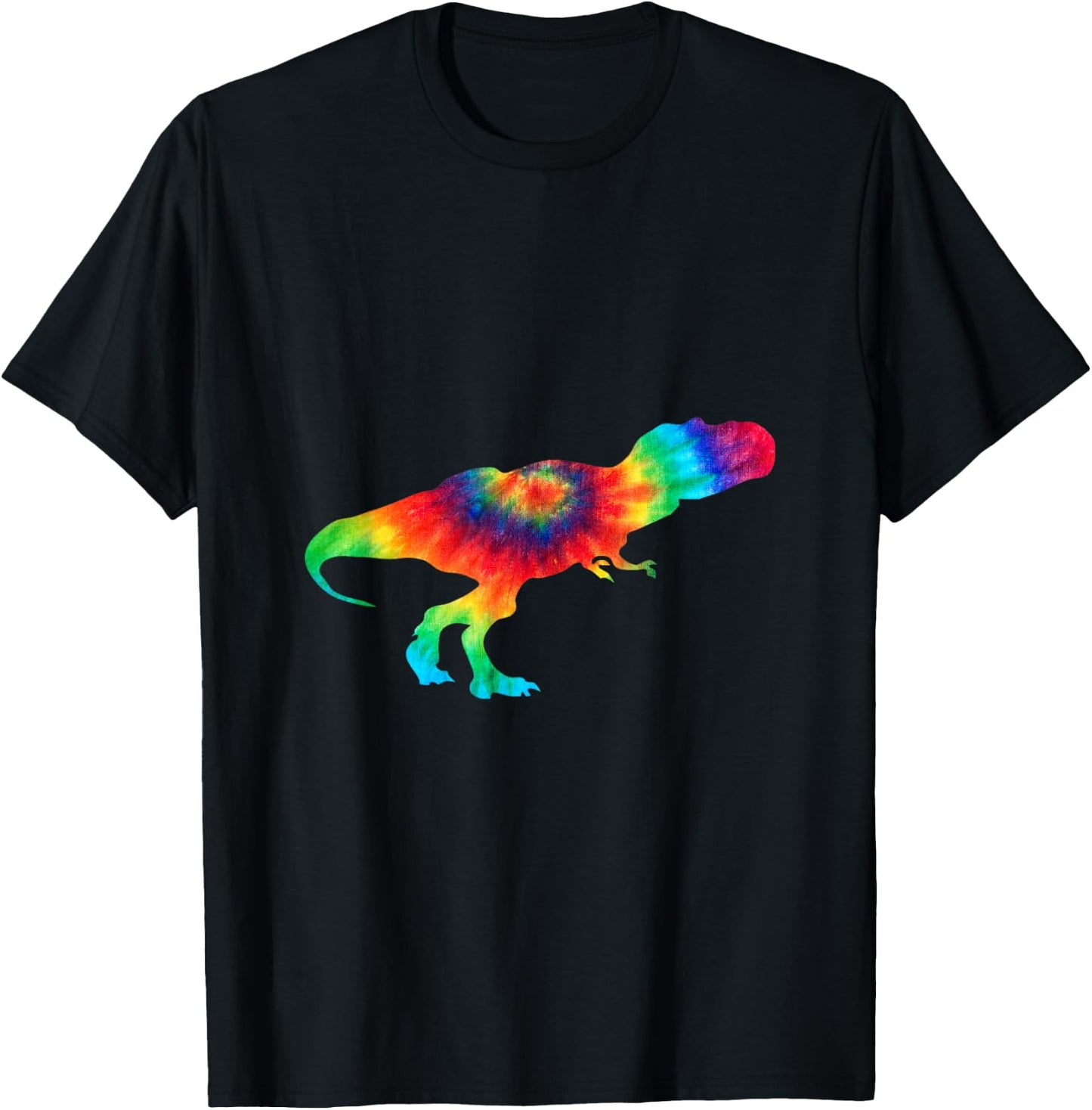 T-Rex Tie Dye Dinosaur Animals Prehistoric Tie Dyed T Shirt T-Shirt - T-Shirt | Black