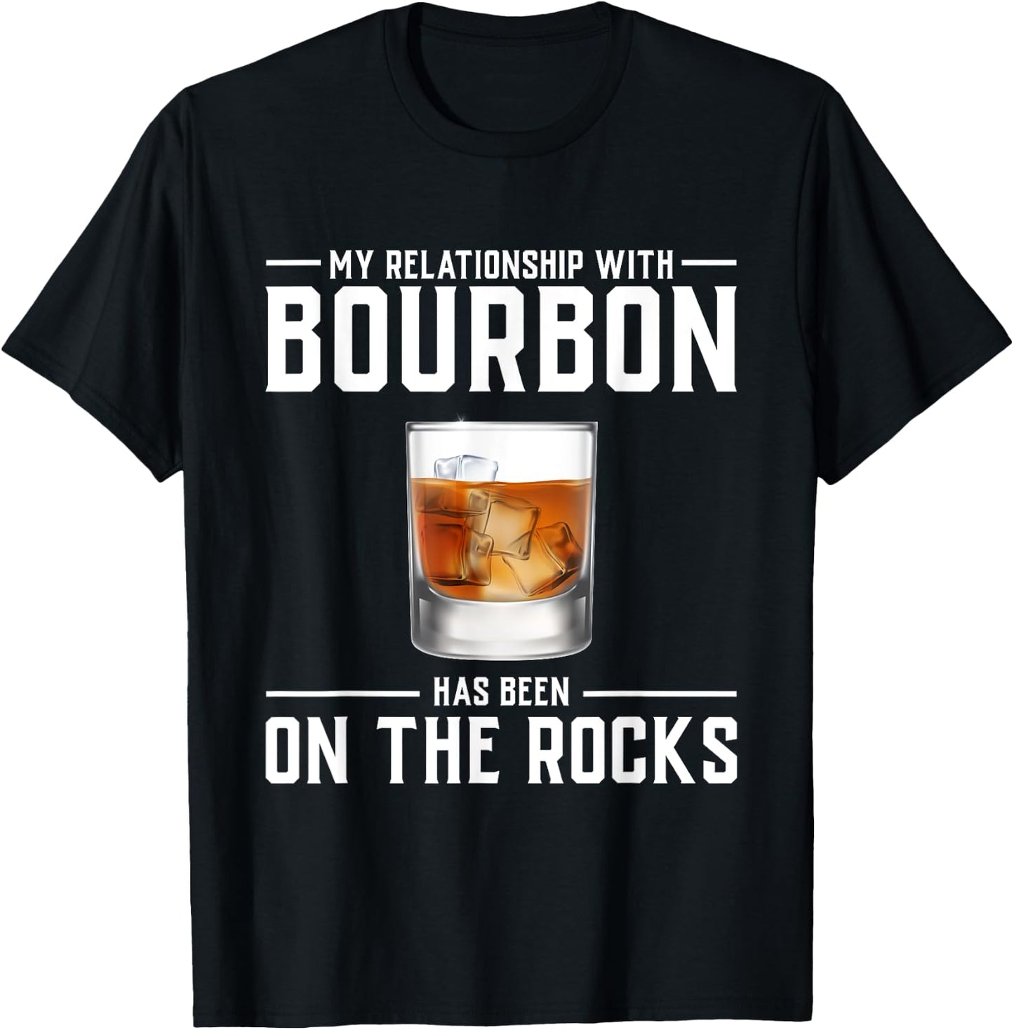 Alcohol Shirt On The Rocks Funny Bourbon Men Women Gift T-Shirt - T-Shirt | Black