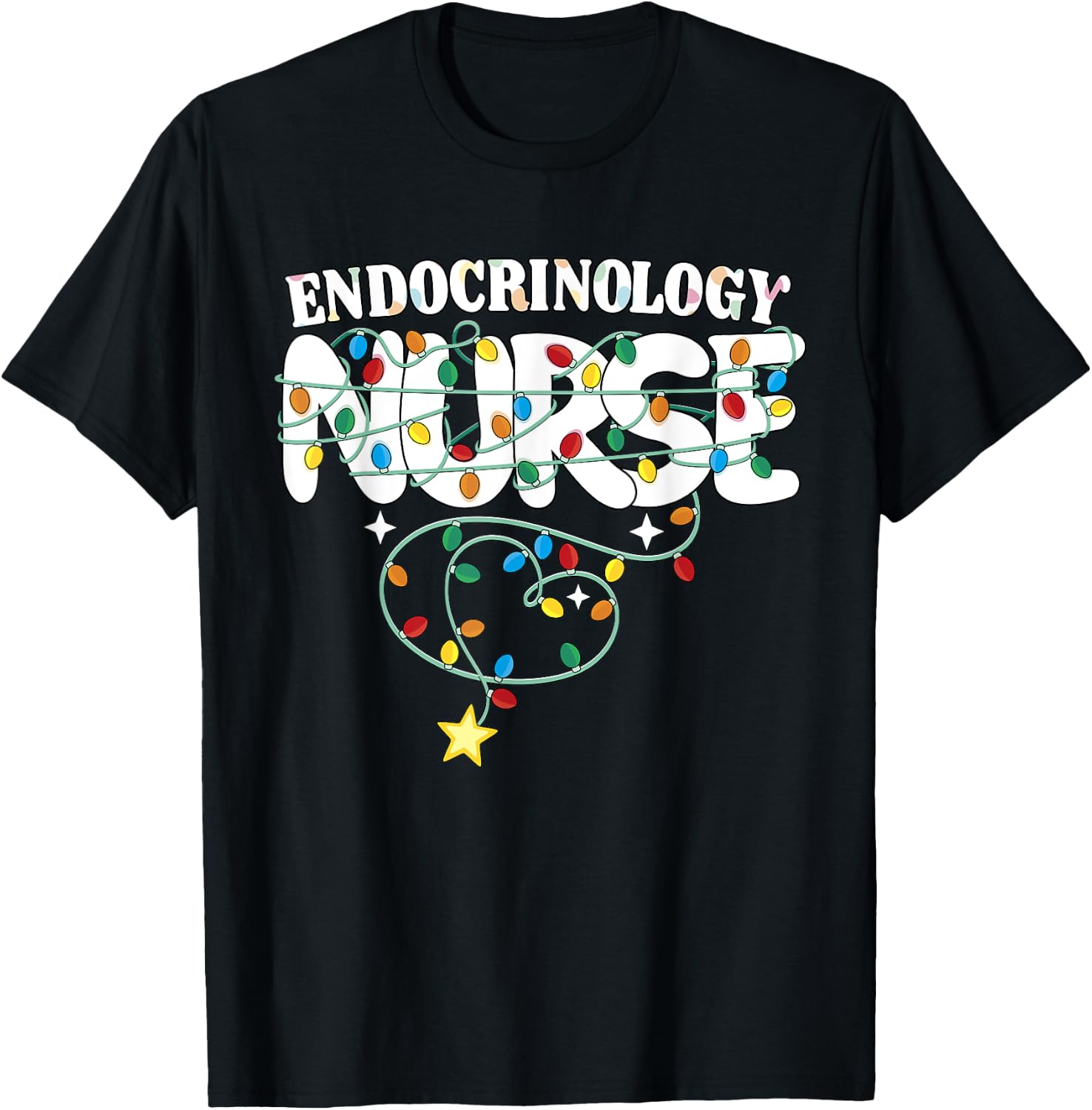 Endocrinology Nurse Christmas Endocrine Nursing NP RN Squad T-Shirt - T-Shirt | Black