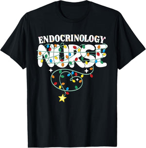Endocrinology Nurse Christmas Endocrine Nursing NP RN Squad T-Shirt - T-Shirt | Black