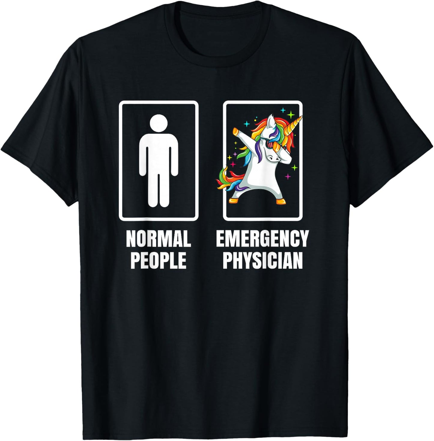 Dabbing Unicorn Emergency Room Physician ER Doctor Gift T-Shirt - T-Shirt | Black