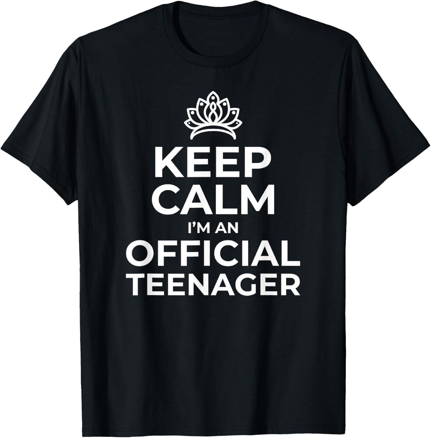 Keep Calm Birthday Official Teenager 13th Funny Girl Small T-Shirt - T-Shirt | Black
