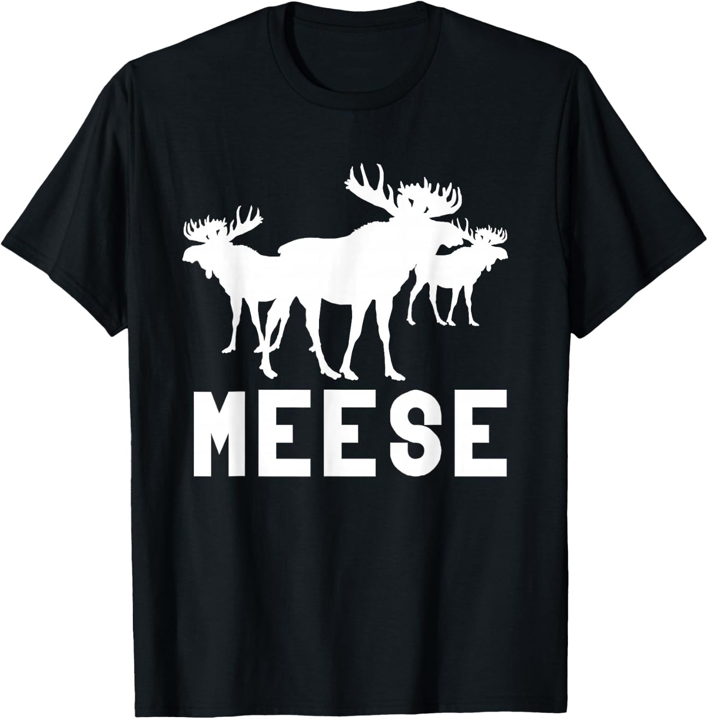 Meese Antlers Love Funny Moose T-Shirt - T-Shirt | Black