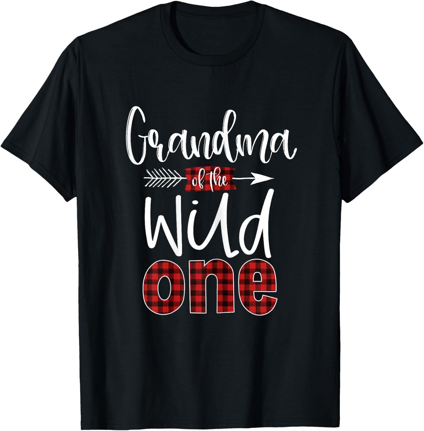 Grandma of the Wild One Shirt Plaid Lumberjack 1st Birthday T-Shirt - T-Shirt | Black