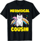 Meowgical Cousin Magical Kitty Cat Unicorn T-Shirt - T-Shirt | Black