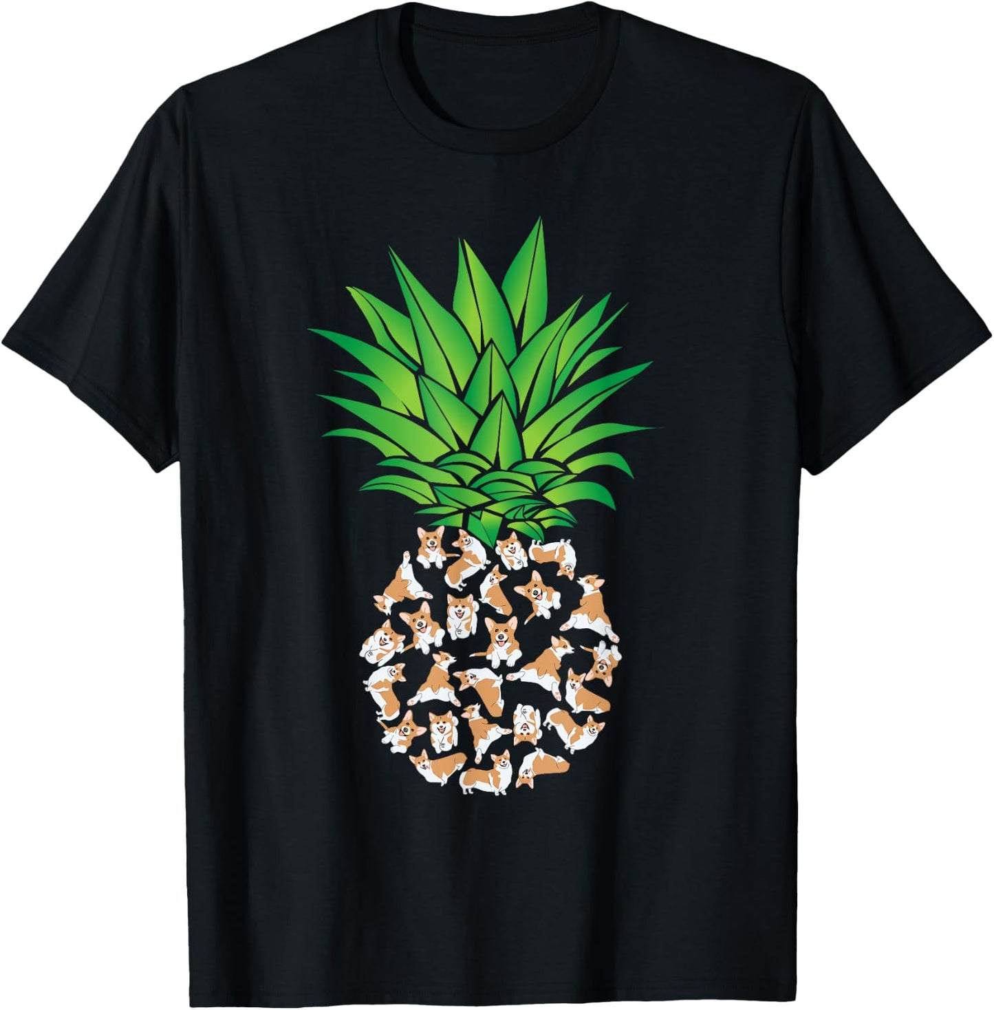 Pembroke Welsh Corgi, Corgi, Pineapple T-Shirt - T-Shirt | Black
