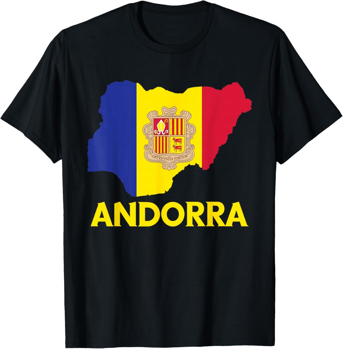 Andorra Map Andorran Pride Andorran Roots Andorran Flag T-Shirt - T-Shirt | Black