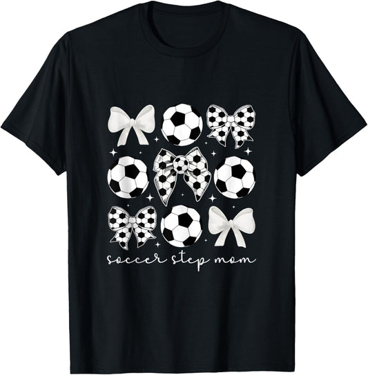 Soccer Step-Mom Of A Soccer Player Stepmother Coquette T-Shirt - T-Shirt | Black