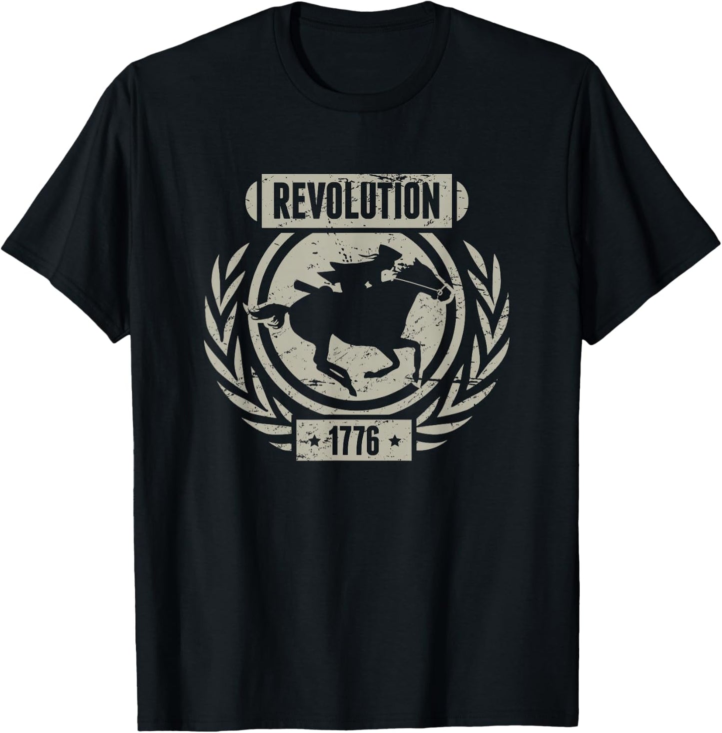 Distressed 1776 American Revolutionary War T-Shirt - T-Shirt | Black