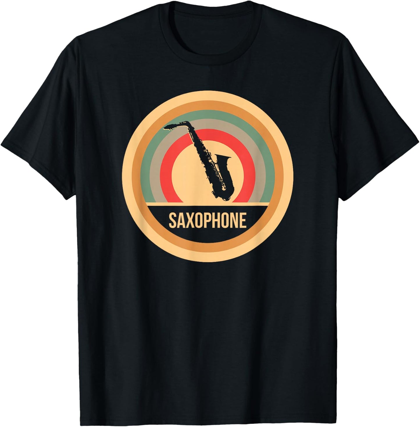 Retro Vintage Saxophone - Saxophonist & Sax Player T-Shirt - T-Shirt | Black