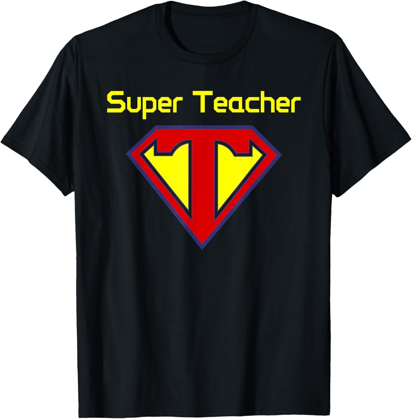 Superteacher Superhero Funny Teacher T-Shirt - T-Shirt | Black