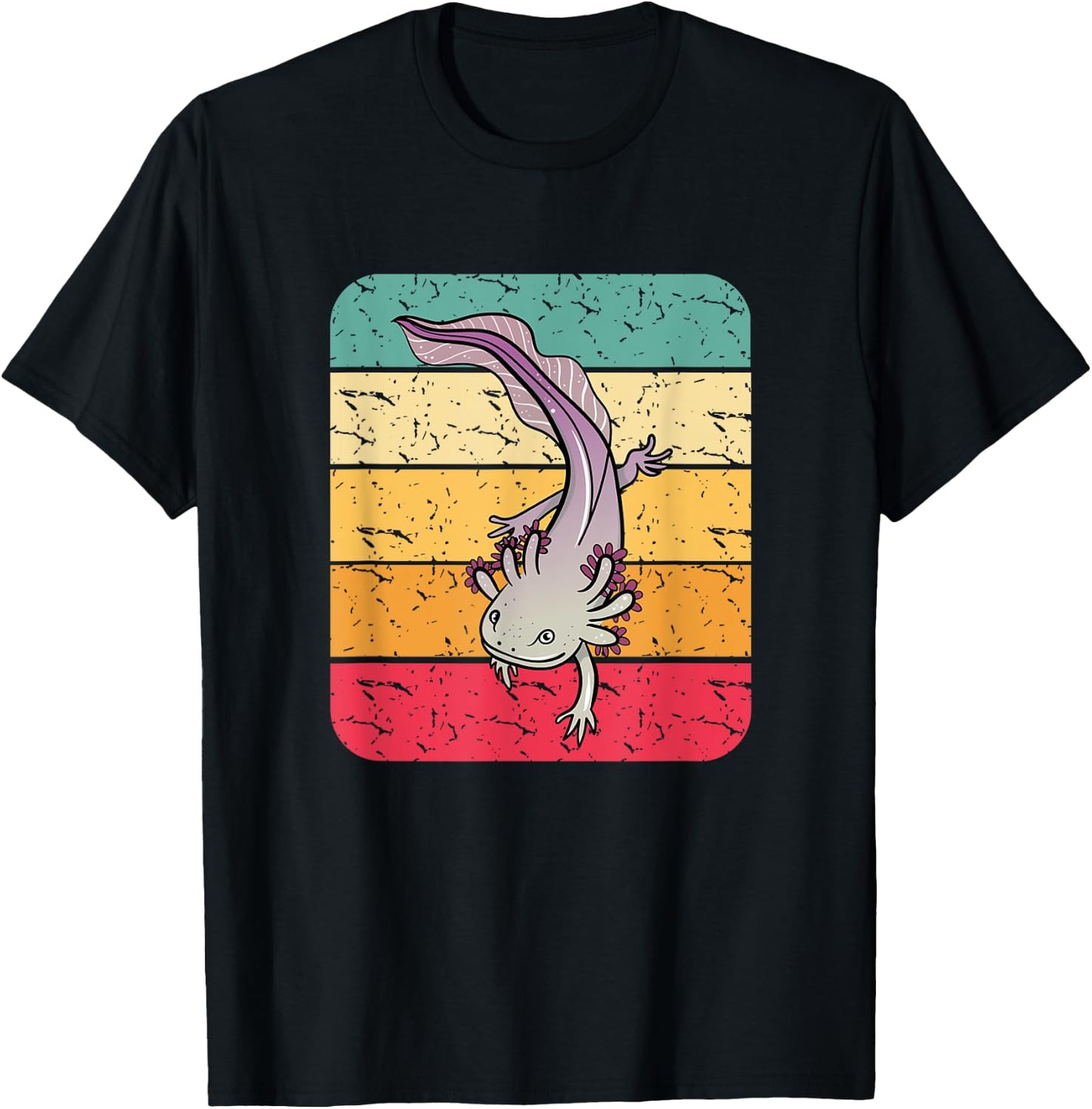 Retro Axolotl Mexican Salamander Gift Lover T-Shirt - T-Shirt | Black