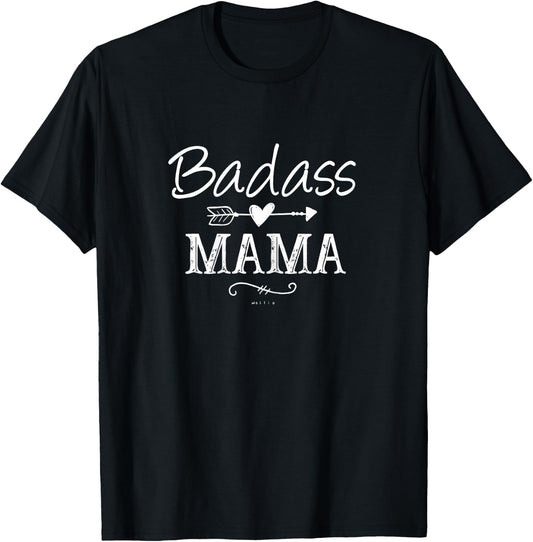 Badass Mama, Christmas Gift Strong as a Mother Funny Mom T-Shirt - T-Shirt | Black