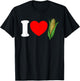 I Love Corn Red Heart Funny Corn Lover I Love Corn T-Shirt - T-Shirt | Black