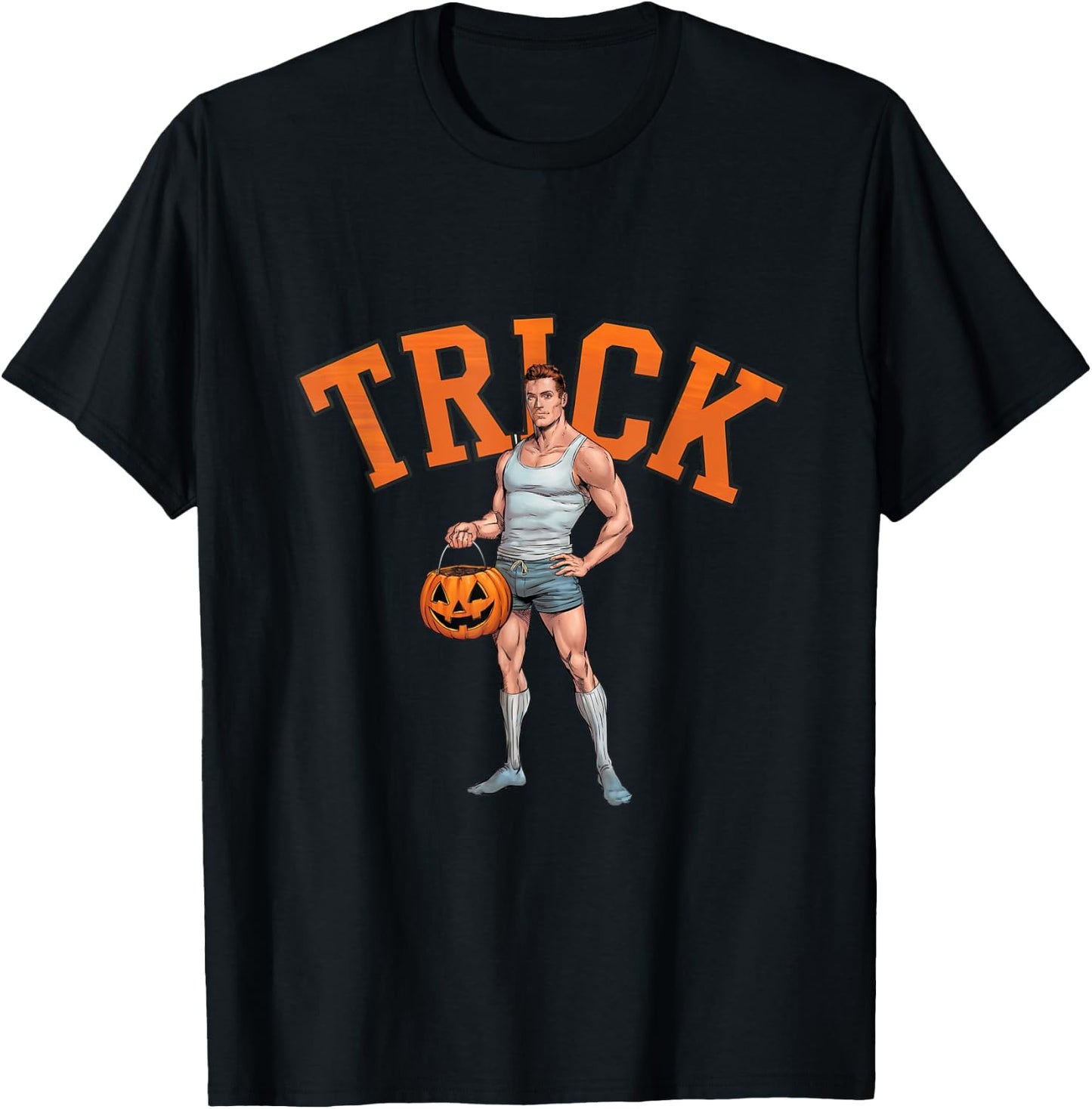 Funny Halloween Trick Hottie Guy Gay Queer Treat T-Shirt - T-Shirt | Black