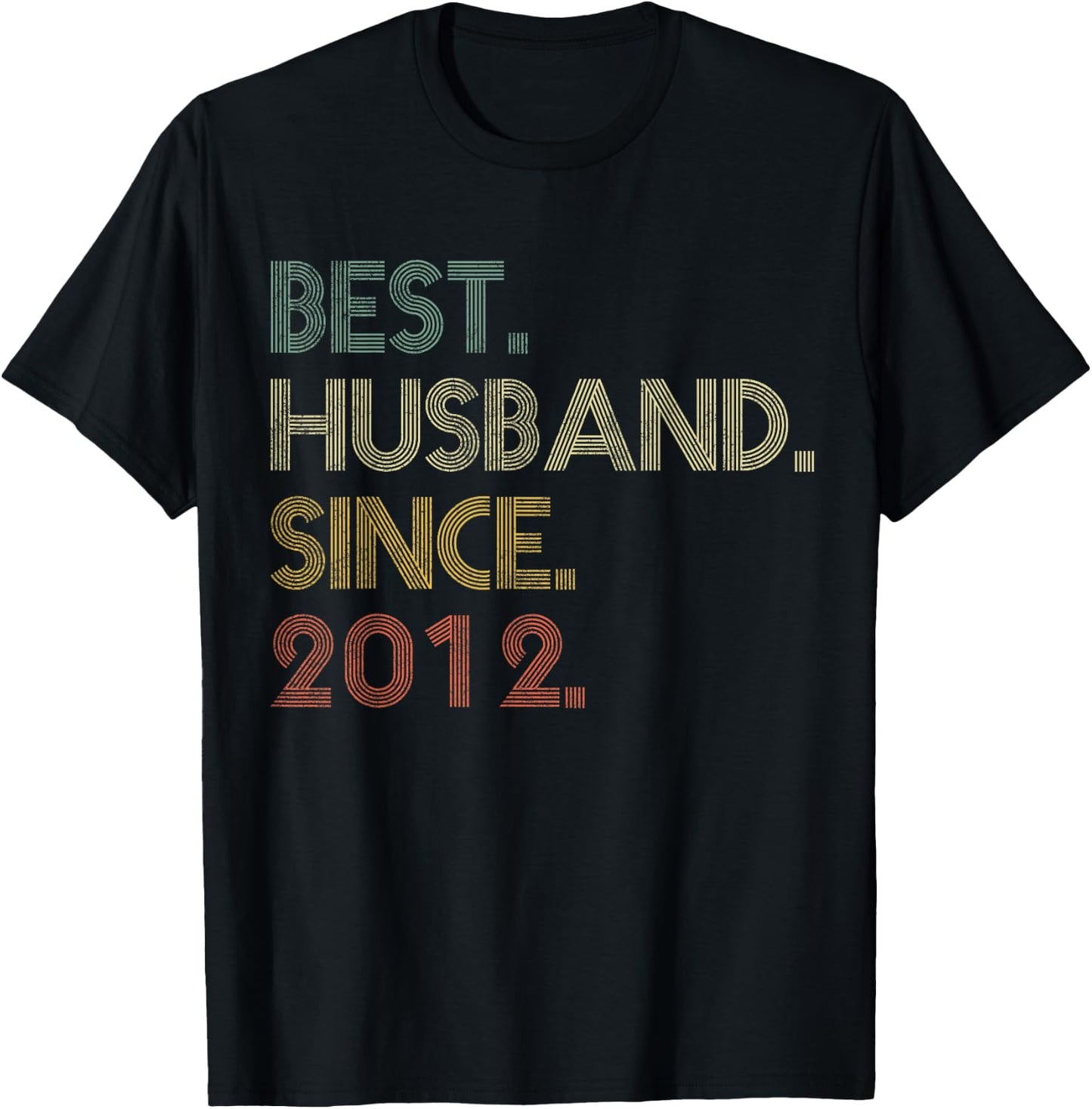 Best Husband Since 2012 Epic Couple 13th Wedding Anniversary T-Shirt - T-Shirt | Black