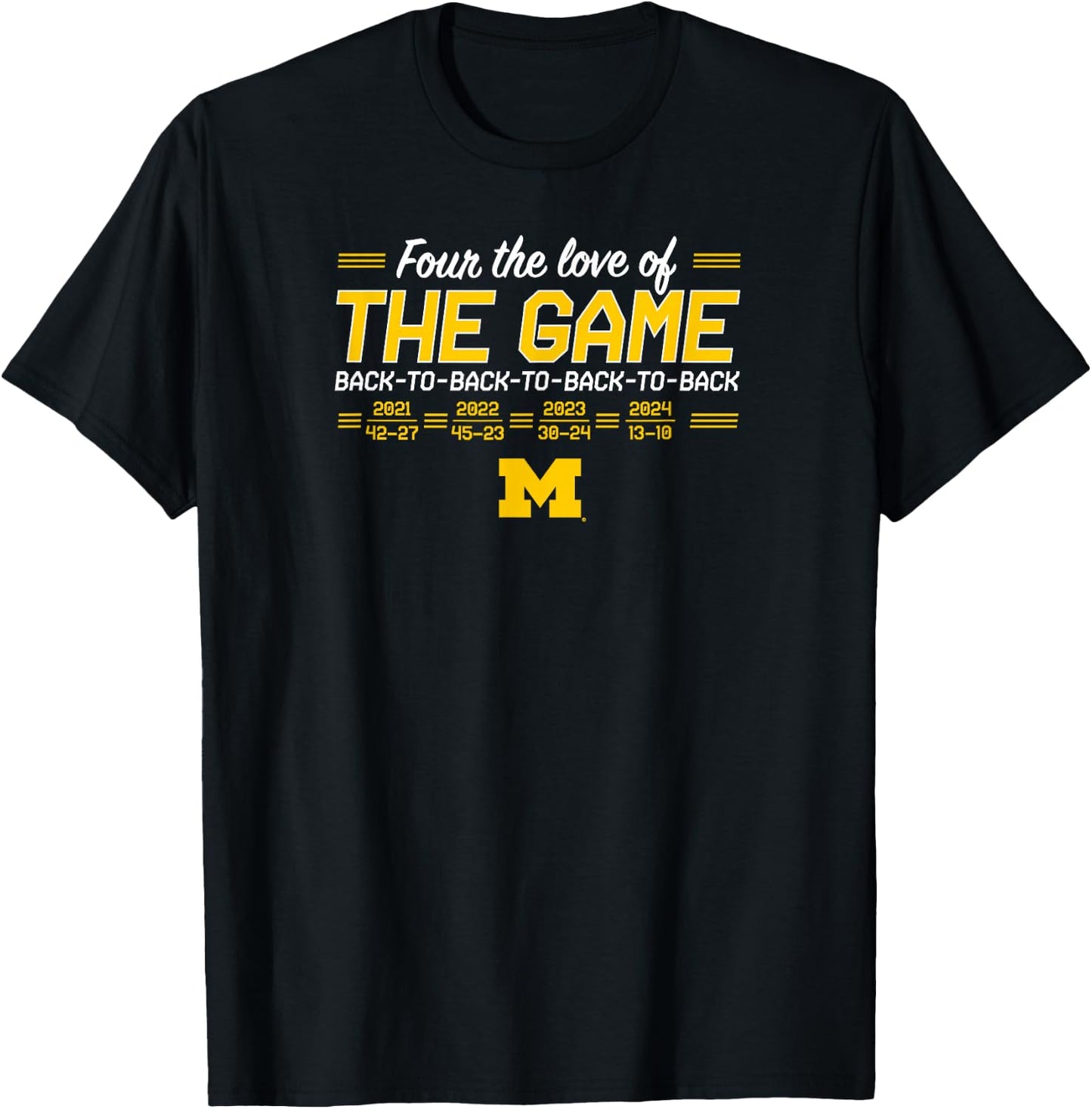 BreakingT Michigan Wolverines Football - Blue, -Adults & Kids, Short Sleeve, Regular Fit, Small T-Shirt - T-Shirt | Black