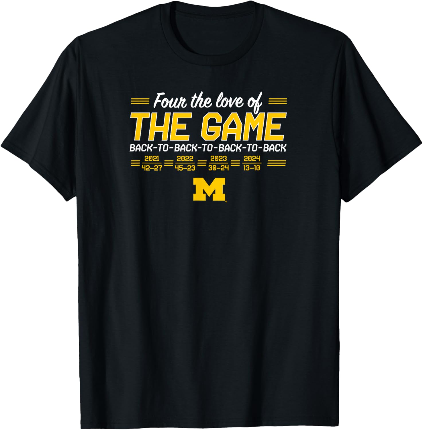 BreakingT Michigan Wolverines Football - Blue, -Adults & Kids, Short Sleeve, Regular Fit, Small T-Shirt - T-Shirt | Black