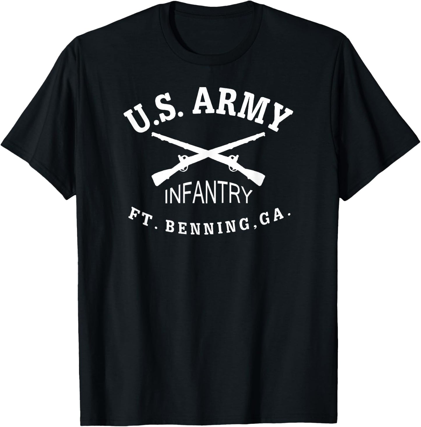Fort Benning WWII Inspired Vintage Infantry Small T-Shirt - T-Shirt | Black