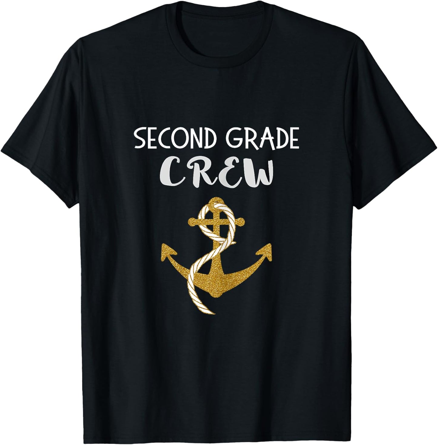 Second Grade Teacher Crew with Anchor for Summer Cruise Girls Kids T-Shirt - T-Shirt | Black
