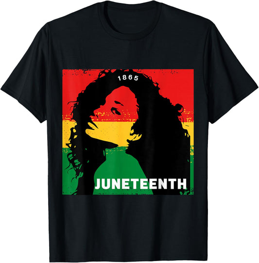 Juneteenth 1865 Natural Hair Black Pride T-Shirt - T-Shirt | Black