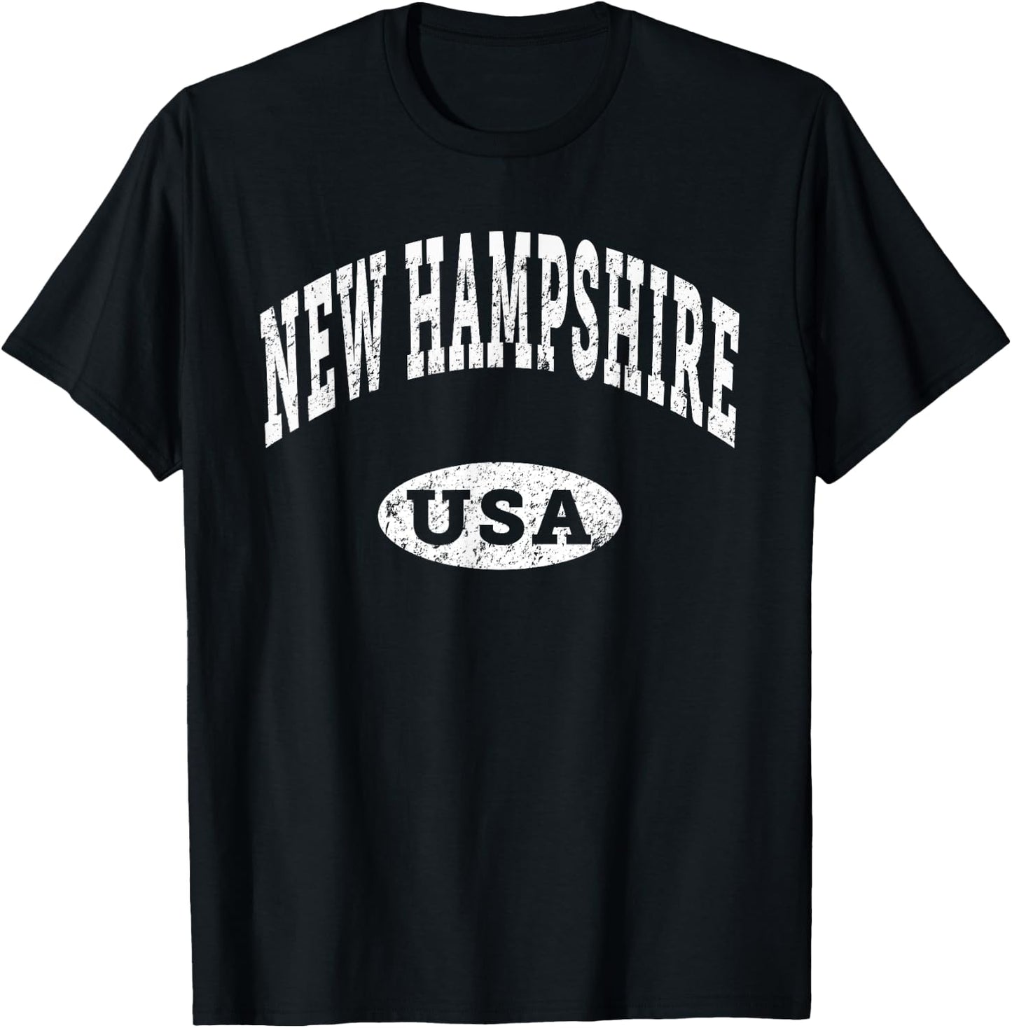 New Hampshire NH Vintage Distressed USA T-Shirt - T-Shirt | Black