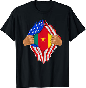 Cameroonian Blood Inside Me | Cameroon Flag Gift T-Shirt - T-Shirt | Black