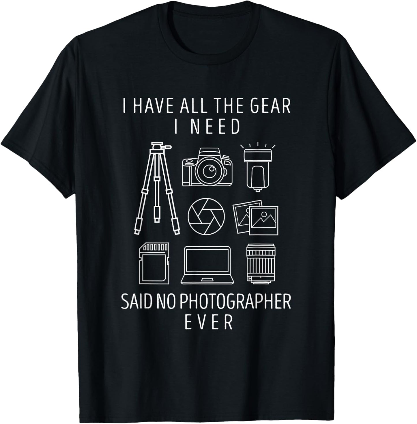 Photography Lover Gift Funny Camera Photographer Small T-Shirt - T-Shirt | Black