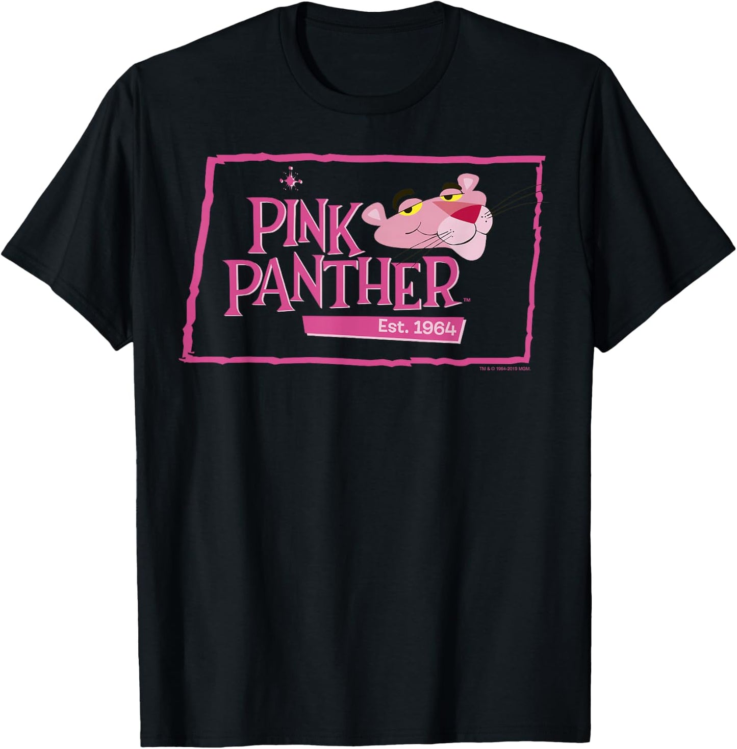 Pink Panther Boxed Portrait Logo Small T-Shirt - T-Shirt | Black