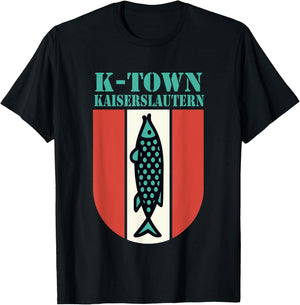 K-Town Kaiserslautern Germany Fish Emblem Vintage T-Shirt - T-Shirt | Black