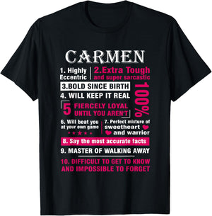 CARMEN Highly Eccentric 10 Facts Shirt First Name shirt T-Shirt - T-Shirt | Black