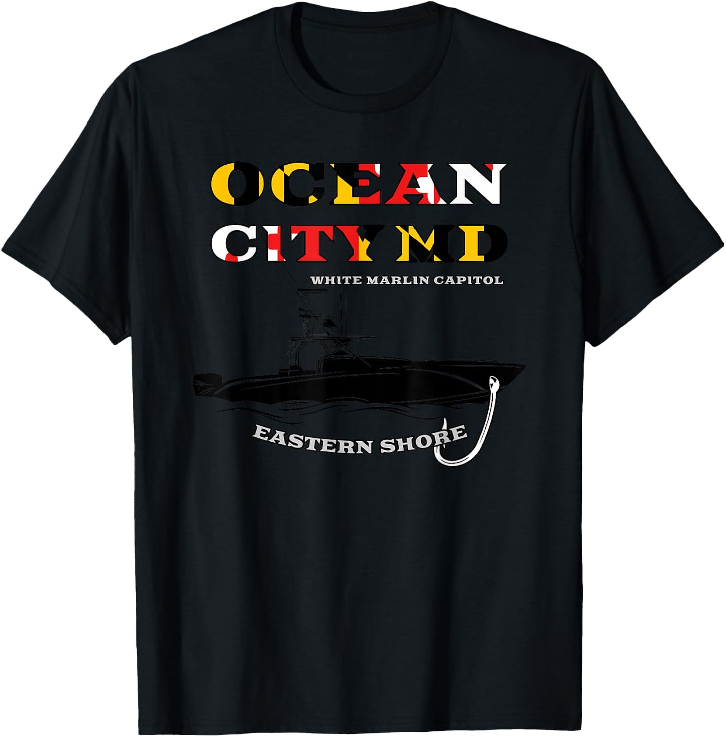 Ocean City Maryland White Marlin Fishing Capital T-Shirt - T-Shirt | Black