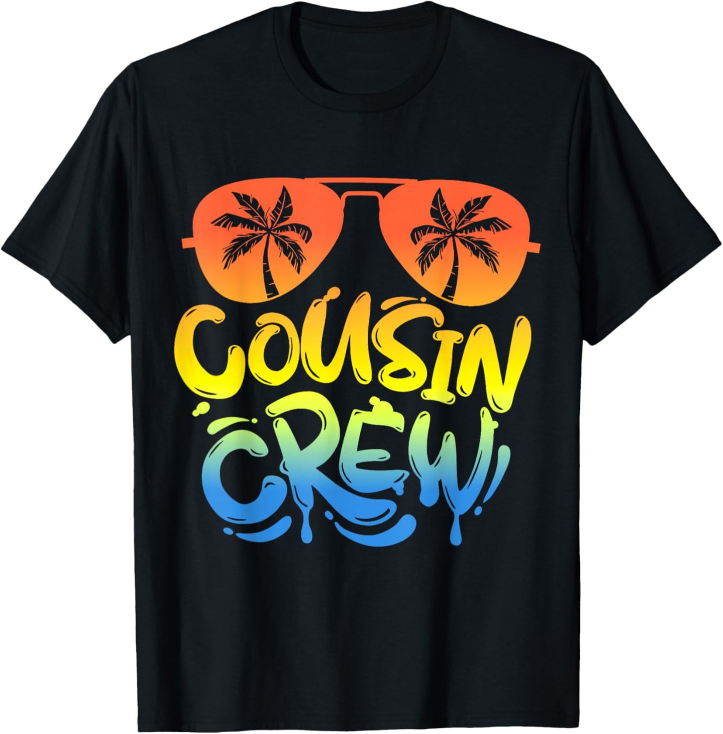 Cousin Crew Matching Shirt Summer Vacation Beach Trip Family T-Shirt - T-Shirt | Black