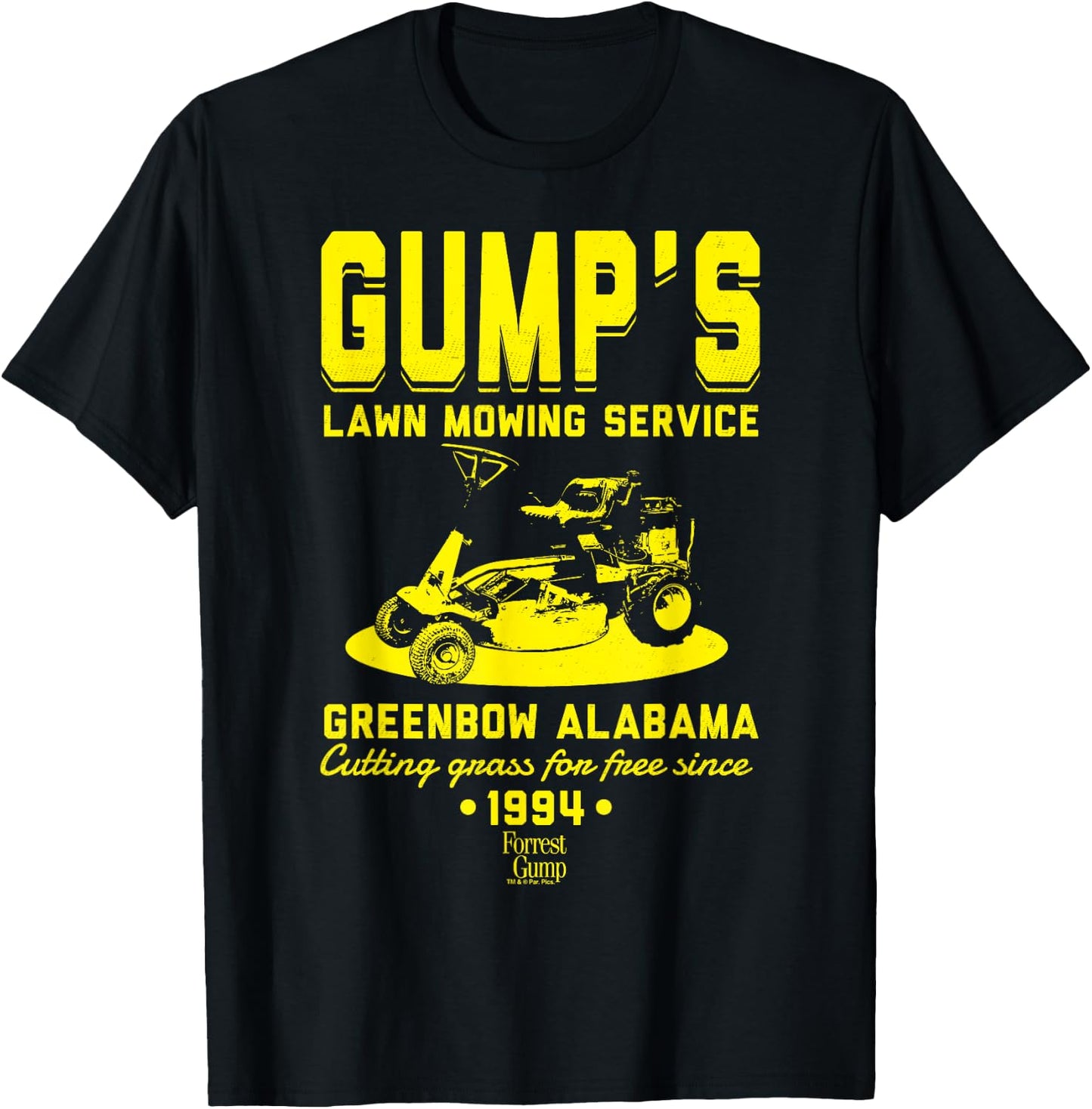 Forrest Gump Gump's Lawn Mowing Service T-Shirt - T-Shirt | Black